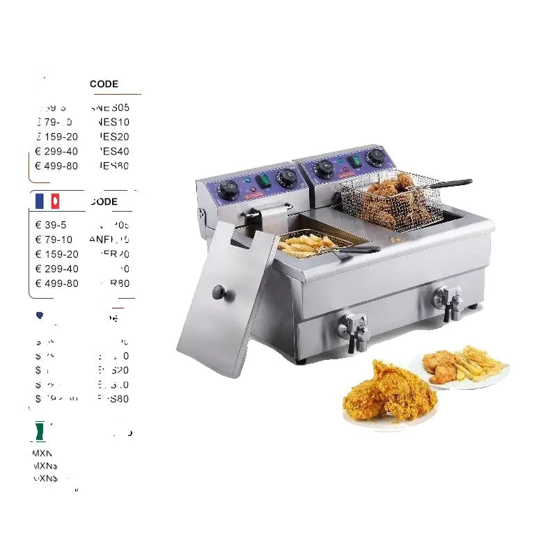 6l/12l Commerciële Restaurant Professionele Elektrische Friteuse, Roestvrijstalen Tafelmodel Enkele/Dubbele Cilinder Friteuse, Buitenfornuis Met Friteuse,110V -6L 6LDoublecylinder 6l/12l Commerciële Restaurant Professionele Elektrische Friteuse, Roestvrijstalen Tafelmodel Enkele/Dubbele Cilinder Friteuse, Buitenfornuis Met Friteuse,110V -6L 6LDoublecylinder