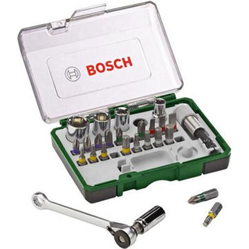 BOSCH Kleuren schroefset 27 stuks + ratel
