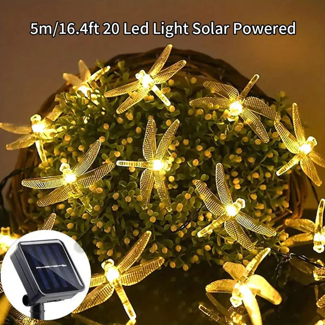 Solithia Libellenlichterkette | Solar | 8 Modi | IP65 Wetterfest | 5m 20 LEDs 0