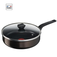 Tefal B5543202 Easy Cook & Clean Sauteuse 24 cm met deksel, anti-aanbak, geschikt voor alle warmtebronnen behalve inductie, gemaakt in Frankrijk