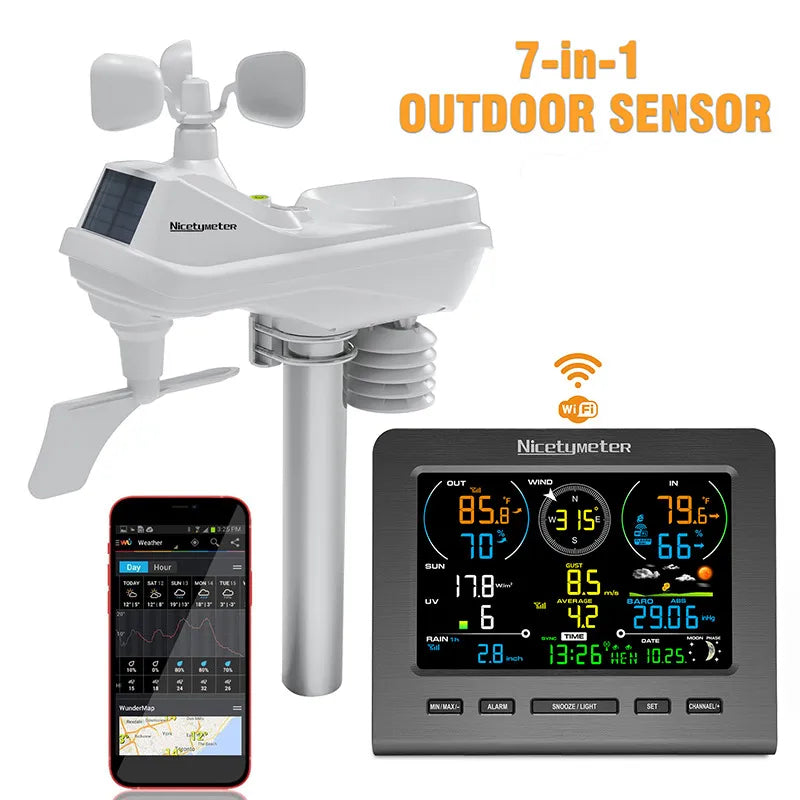 Weather Station, WiFi Connectivity, 7-in-1 Monitoring