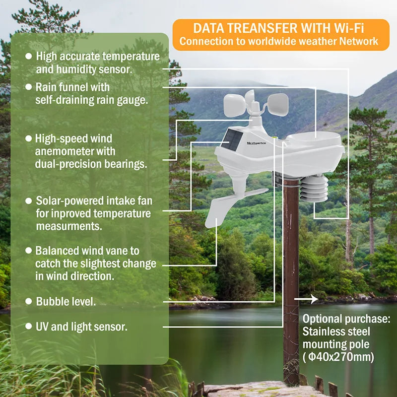 Weerstation, WiFi-connectiviteit, 7-in-1 monitoring