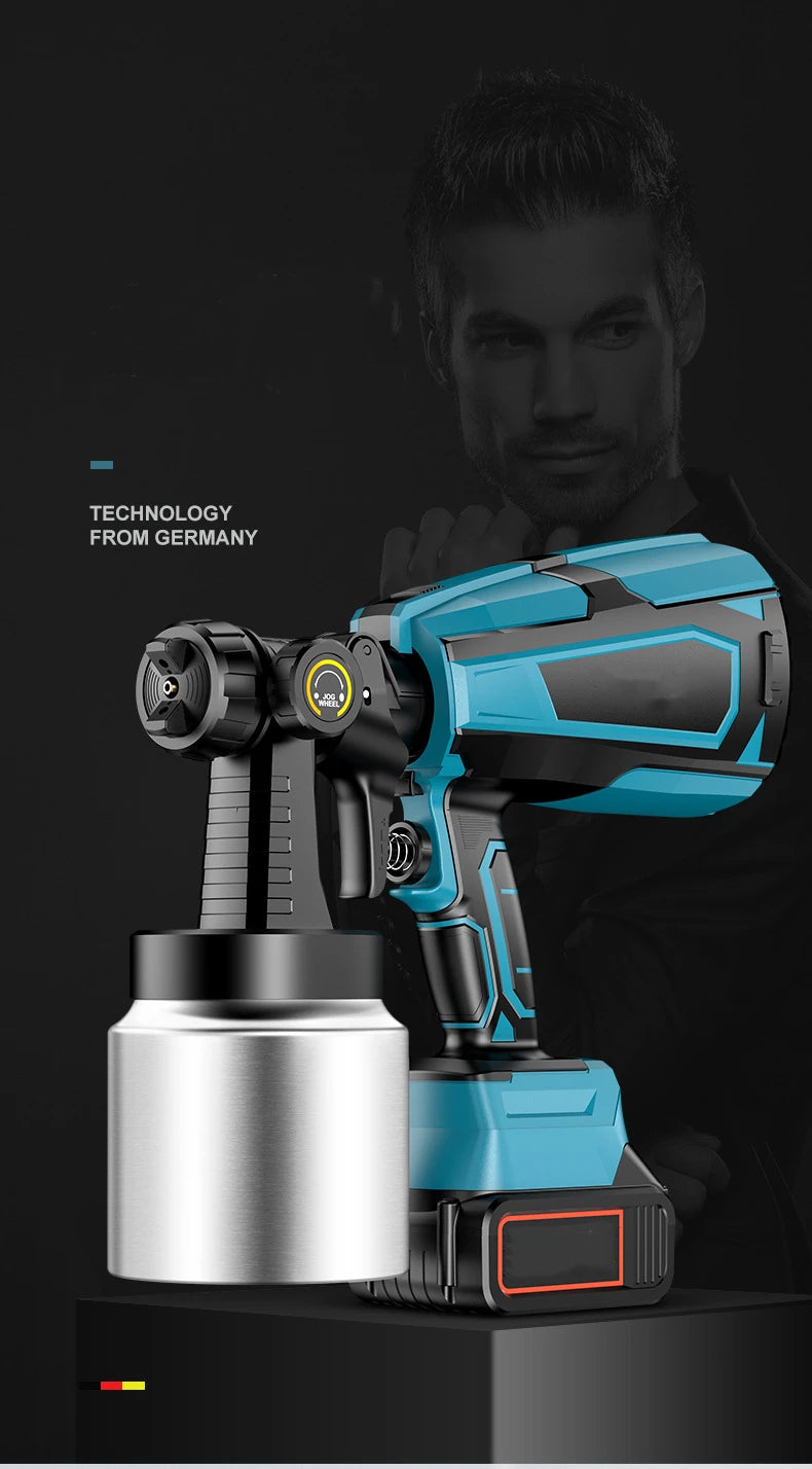 Electric Spray Gun, Cordless Operation, Compatible with Makita 18V Battery