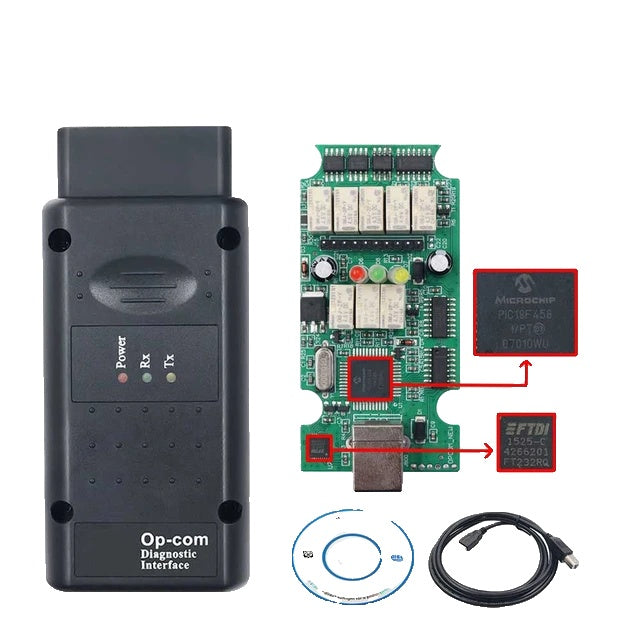 Opcom Diagnostisk Scanner, PIC18F458 Chip, Firmware Opdatering