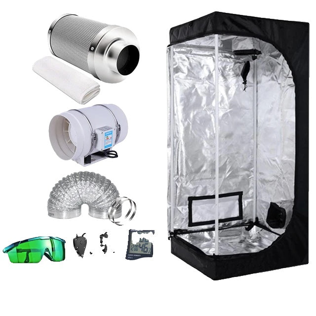 Grow Tent Kit, verschiedene Größenoptionen, Kohlefaserfilter