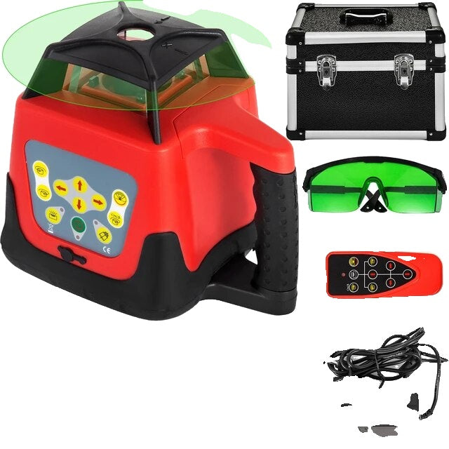 Rotary Laser Level Kit, 360° Scanning, 500M Rækkevidde