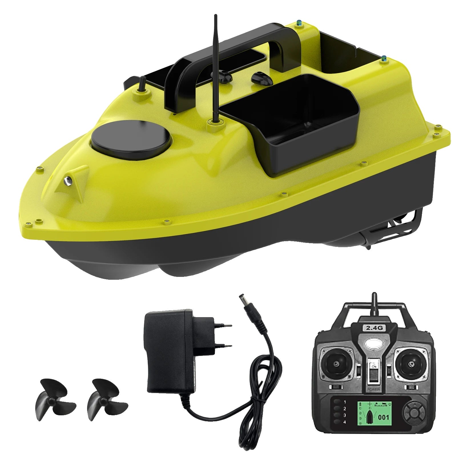 GPS Fishing Bait Boat, 3 Bait Containers, 400-500M Remote Range