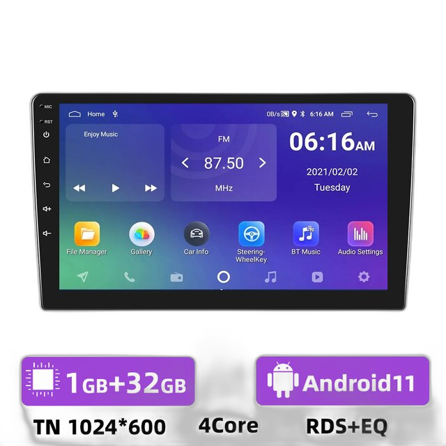 Bil Stereo Modtager, Android 11, GPS