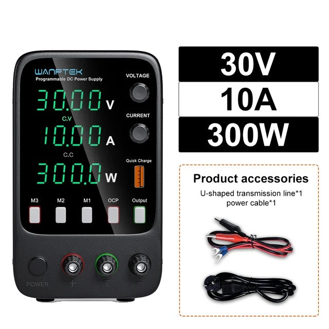 Programmierbares Gleichstromnetzteil, 30V Ausgangsspannung, 10A Ausgangsstrom