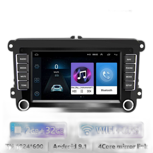 Auton radio GPS, 7 tuuman multimediasoitin, RDS Carplay