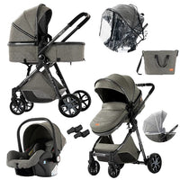 Baby Stroller, 3 in 1 Design, Lightweight and Four-Wheel Configuration