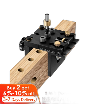 Woodworking Set, 3-in-1 Functionality, Adjustable Drill Guide