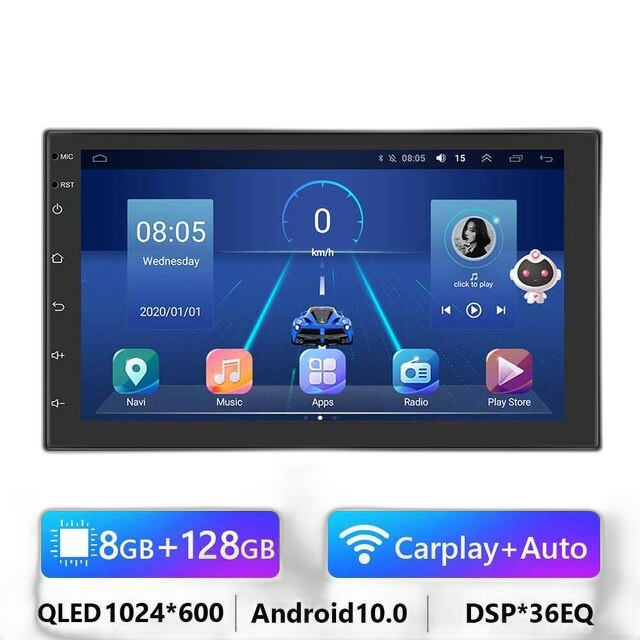 7/9/10.1 2Din Android bilradio - 8G 128G multimediavideospelare