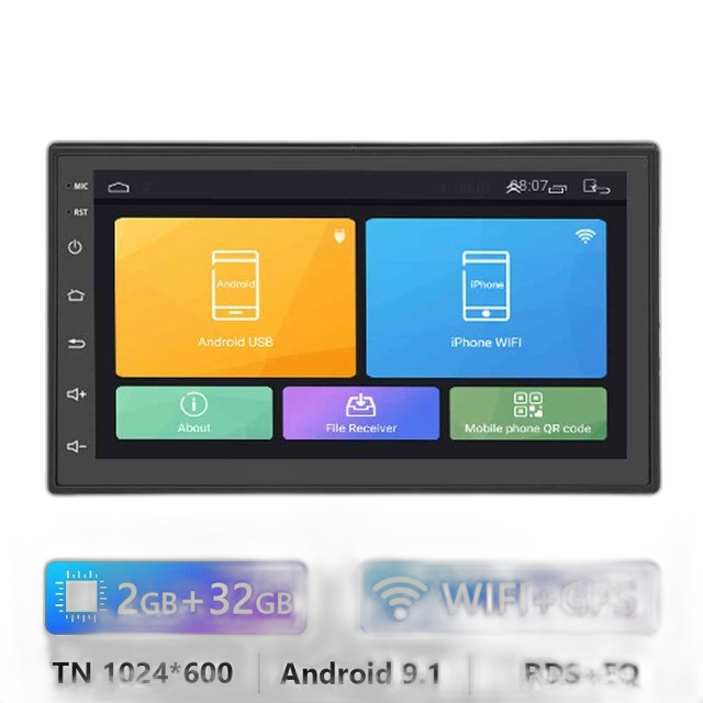 7/9/10.1 2Din Android bilradio - 8G 128G multimediavideospelare