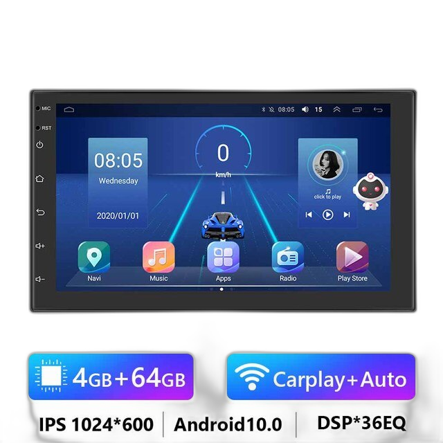 7/9/10.1 2Din Android-autoradio - 8G 128G multimedia-videospeler