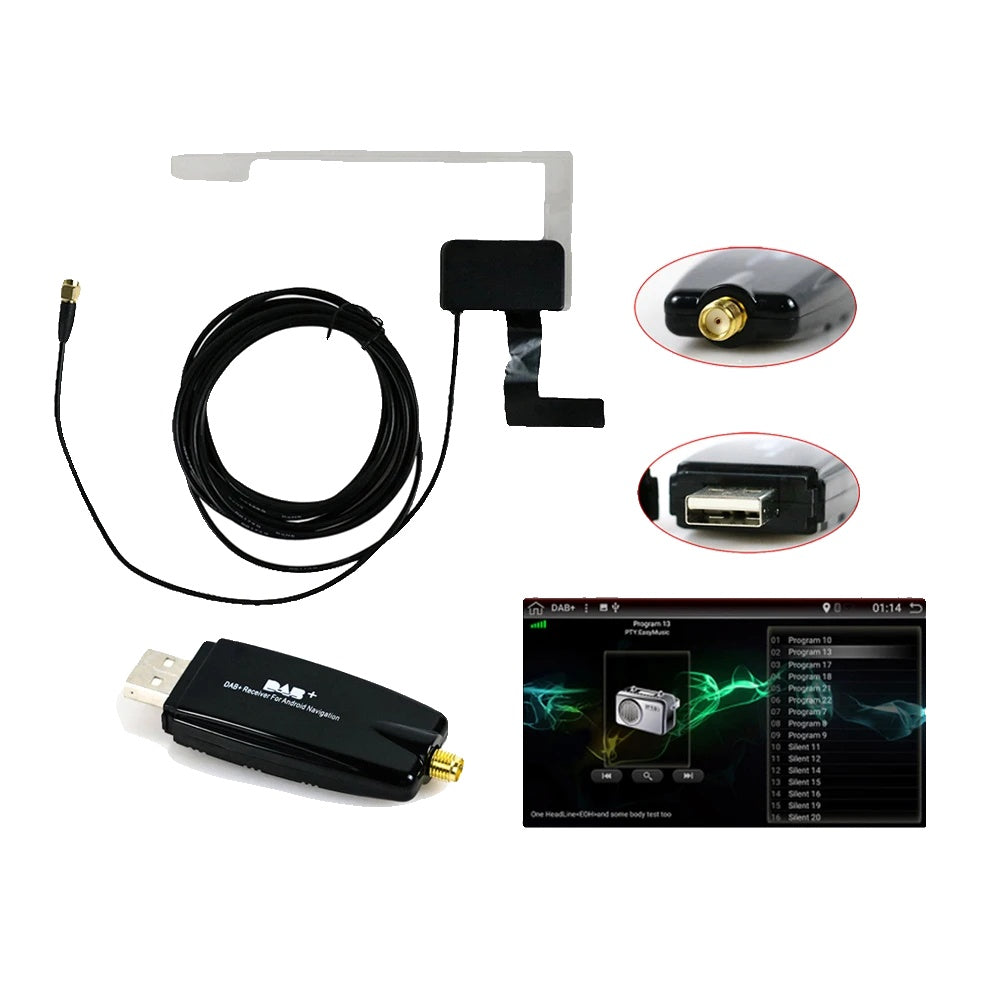 Auto GPS-ontvanger, DAB+ antenne, USB-adapter