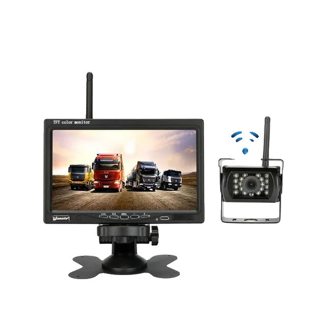 Kabellose HD Fahrzeugkamera, 7-Zoll-Monitor, Kompatibilität mit Rückfahrkamera