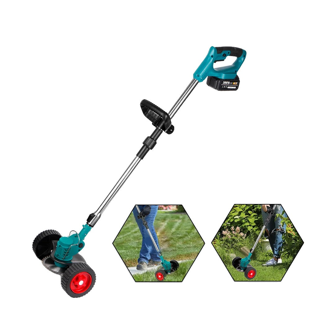 Electric Lawn Mower, Foldable Design, Compatible with Makita 18V Battery