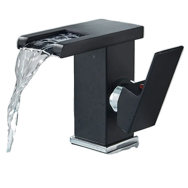 Robinețe pentru chiuvetă de baie, tehnologie LED hidroelectrică, design cu cascade