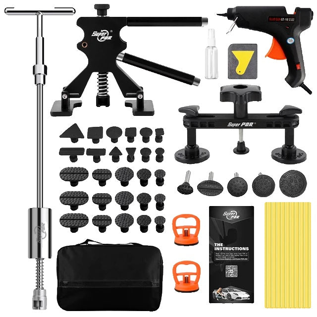 PDR Uitdeukgereedschapset, Professioneel Gereedschap voor het Repareren van Deuken in Auto's, Zuignap Uitdeuklifter