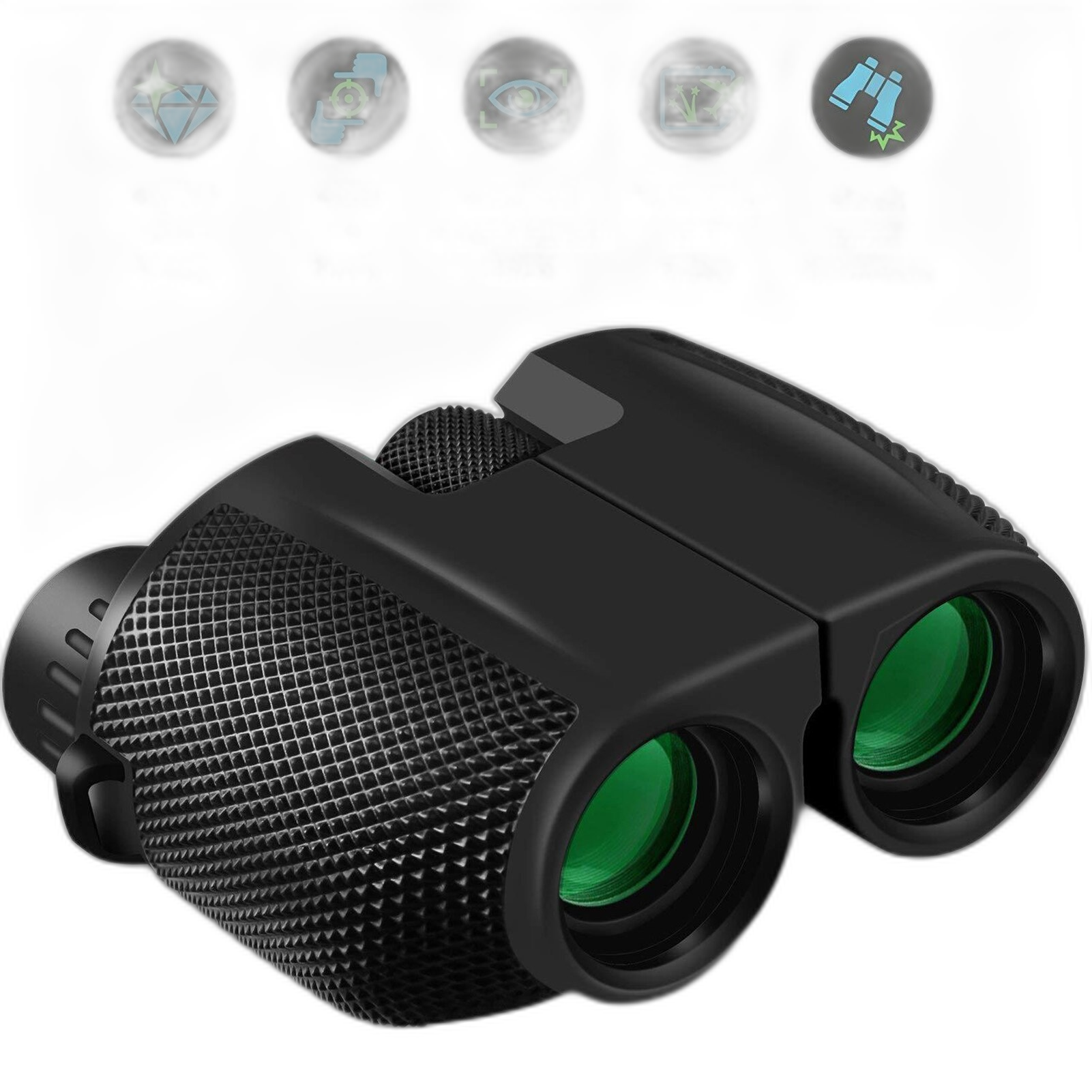 10X25 kikkert BAK4 Prism - Low Light Night Vision, Vandtæt til