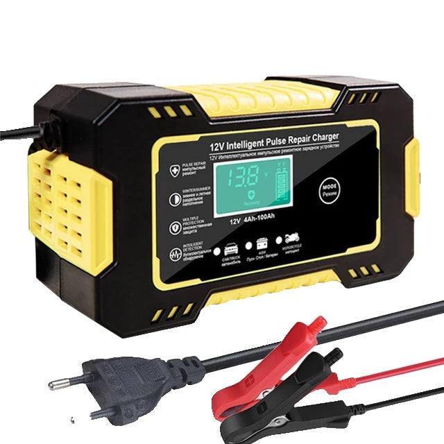 "Bilbatteriladdare, 12V, Fullt Automatisk, Digital Display"