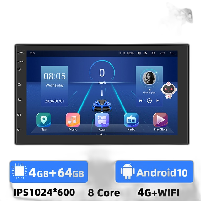 7 9 10 Android Autoradio - Podofo 2din Multimedia Video Player GPS Recorder