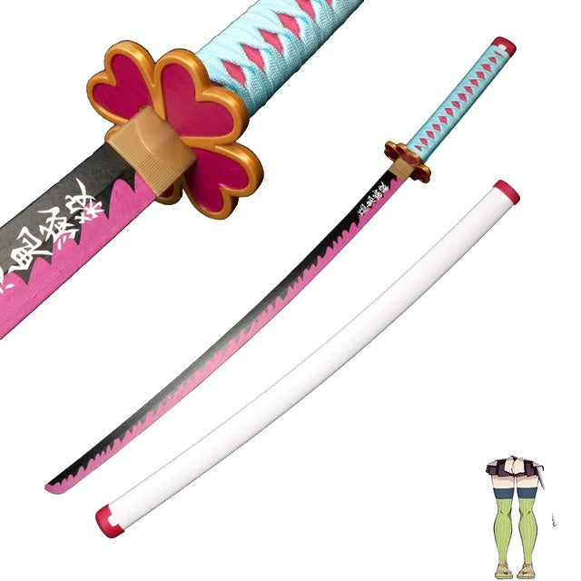 Sabie Demon Slayer, lungime de 104 cm, design samurai din lemn