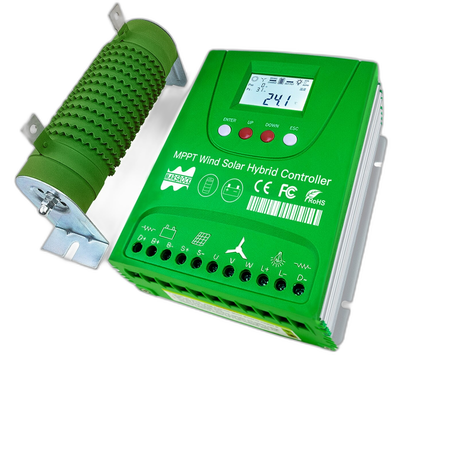 Controler de încărcare eoliană și solară, MPPT cu WiFi încorporat, 12V/24V/48V