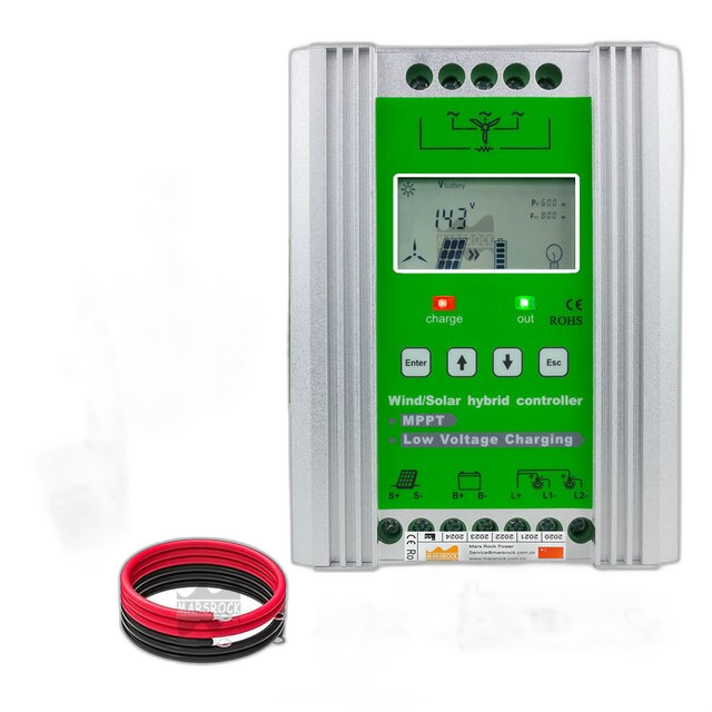 Hybrid-Schwarzer Controller, 1400W Leistungsausgang, kompatibel mit Windturbinen und PV-Batterien