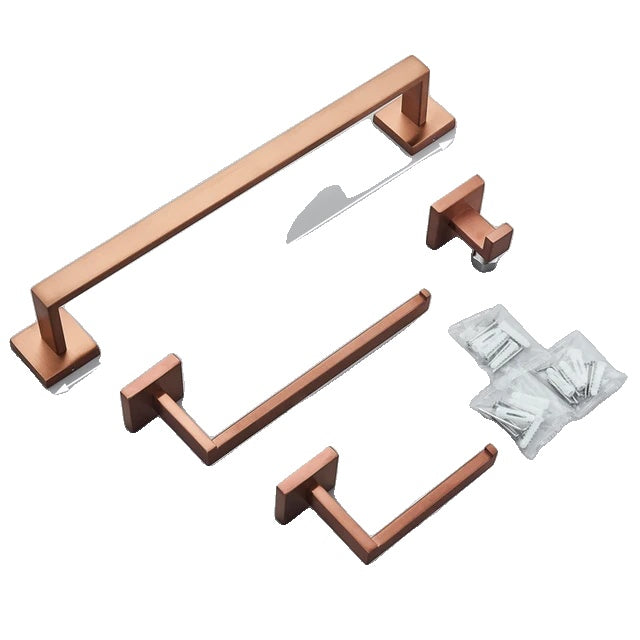 Bathroom Accessories Hardware Set, Rose Golden, Stainless Steel