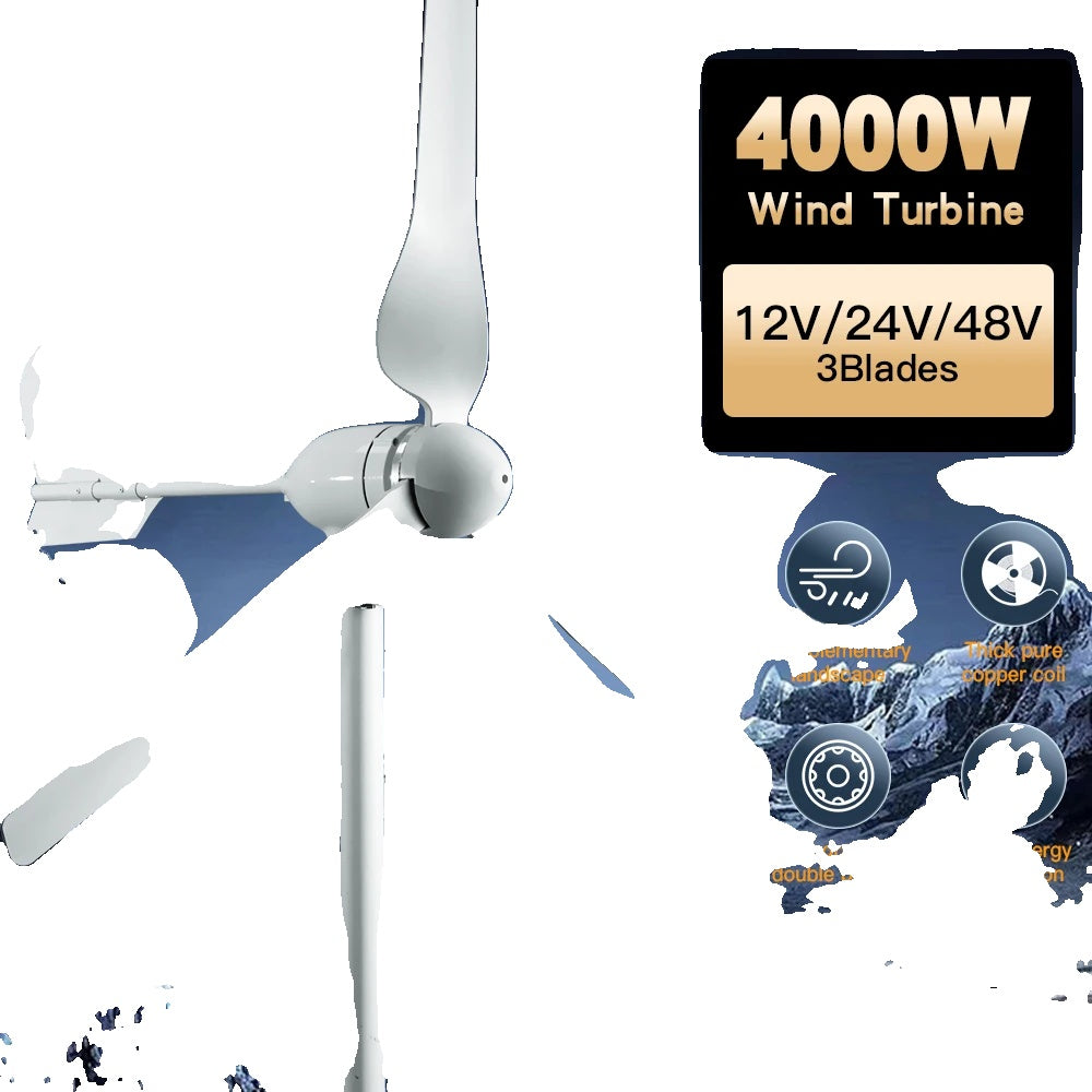 Windgenerator, 4000W vermogensopbrengst, lage geluidsproductie