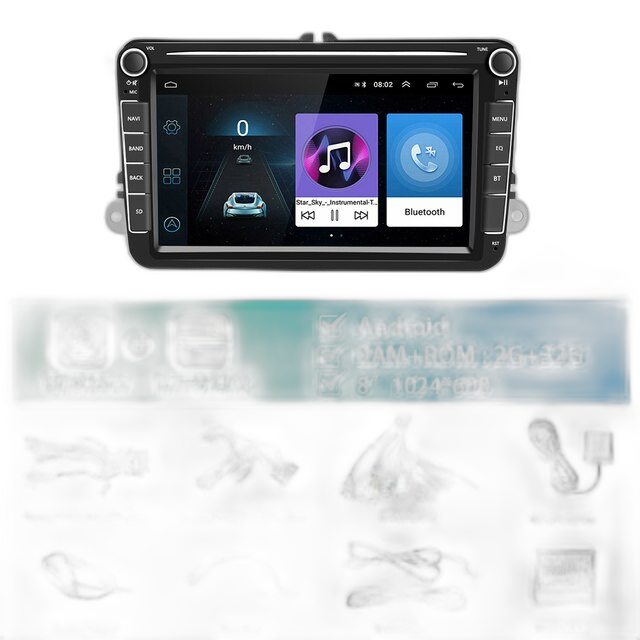 Car Radio, 8' Touchscreen, Carplay Compatible