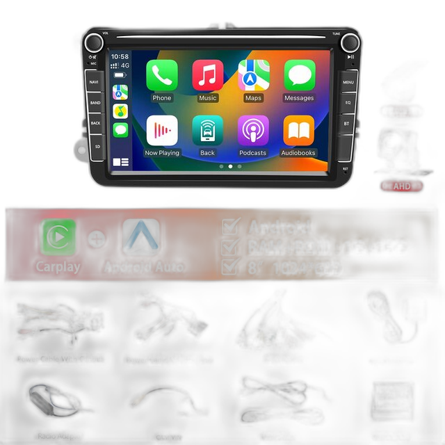 Autoradio, 8' touchscreen, compatibel met Carplay