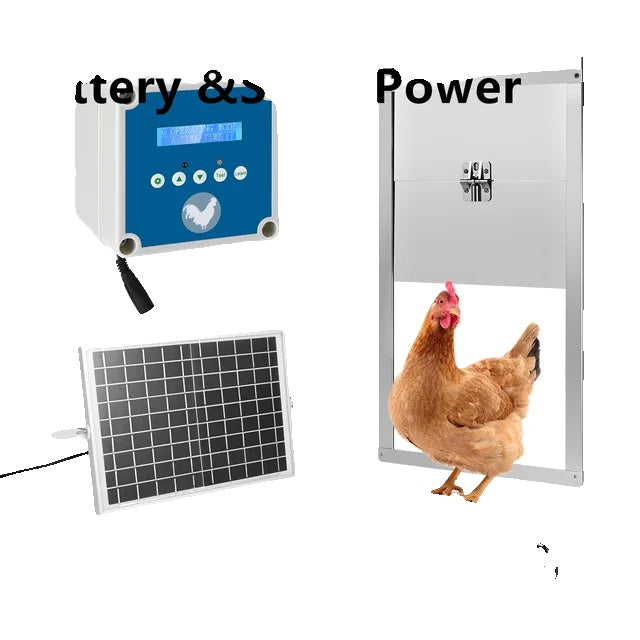 Automatischer Hühnerstall Türöffner, LCD-Bildschirm Timer, Solarbatterie Strom