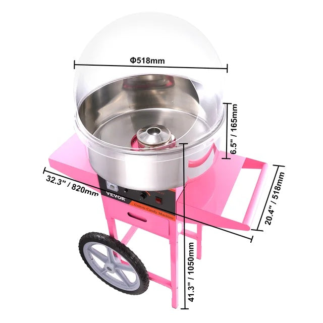 Cotton Candy Machine, Commercial Grade, Stainless Steel Bowl