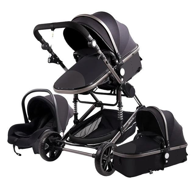 Carucior pentru bebeluși, design 3 în 1, ușor și cu înălțime mare a scaunului.