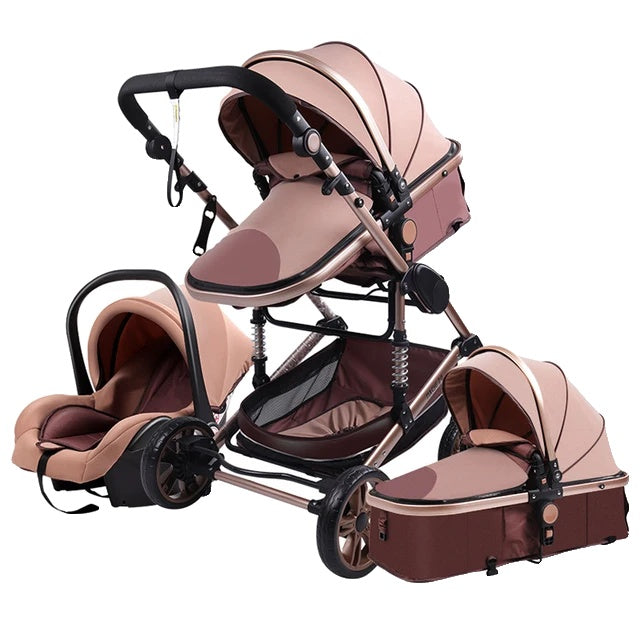 Carucior pentru bebeluși, design 3 în 1, ușor și cu înălțime mare a scaunului.