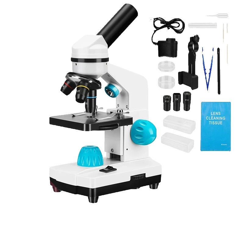 Biologiset mikroskoopit, 100X-2000X suurennus, puhelinsovitin