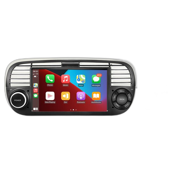 7'' Android Autoradio Voor Fiat 500 2007-2015 - 2Din 8+128G, Carplay, Auto WIFI GPS DSP