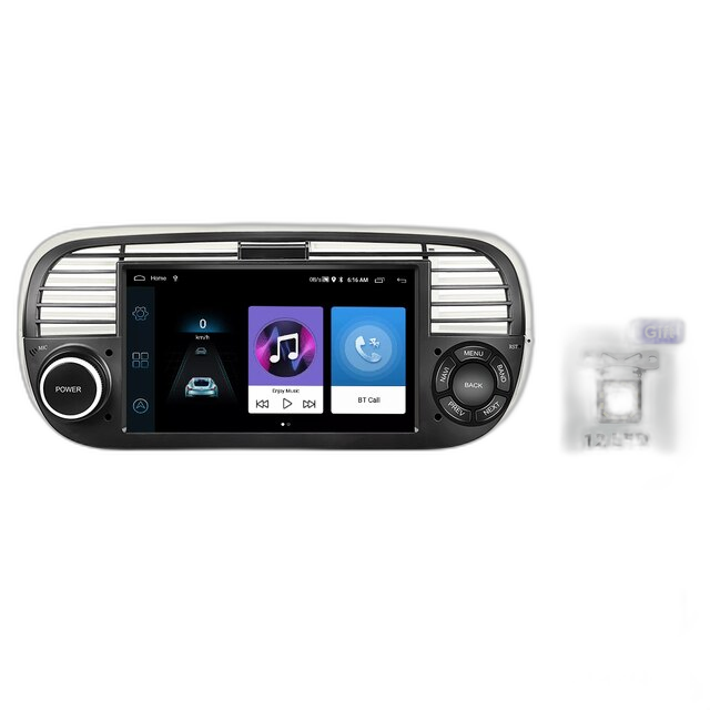 7'' Android Autoradio Voor Fiat 500 2007-2015 - 2Din 8+128G, Carplay, Auto WIFI GPS DSP