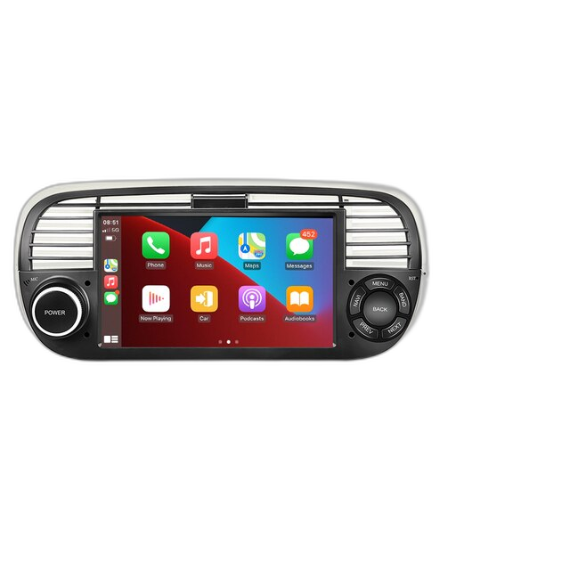 7'' Android Autoradio Voor Fiat 500 2007-2015 - 2Din 8+128G, Carplay, Auto WIFI GPS DSP