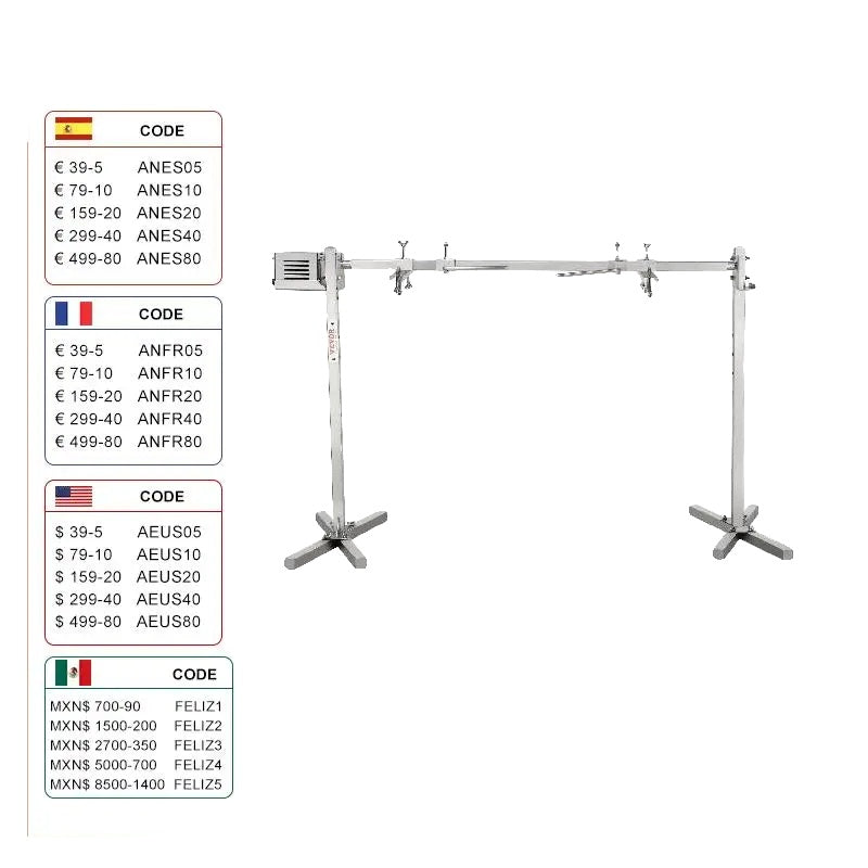 Elektrische BBQ Rotisserie Grill Kit, Zware Uitvoering, Roestvrij Stalen Zeshoekige Spitstang