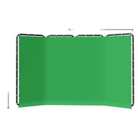 Valokuvaustausta-teline, säädettävä korkeus, vihreä taustakangas