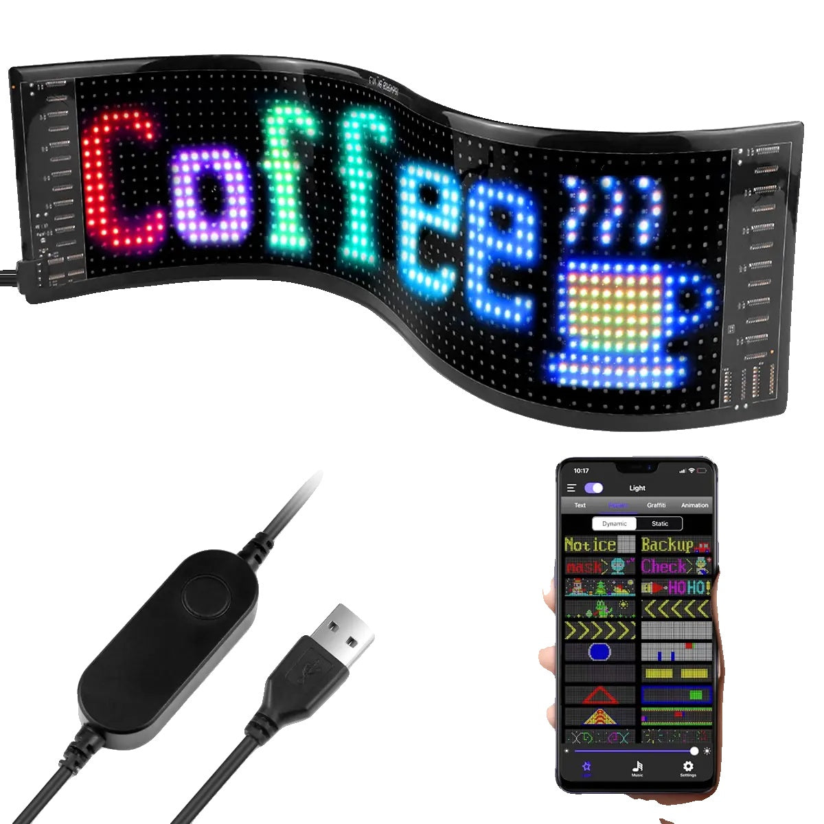 LED-skilt, Bluetooth-app-styring, programmerbar display