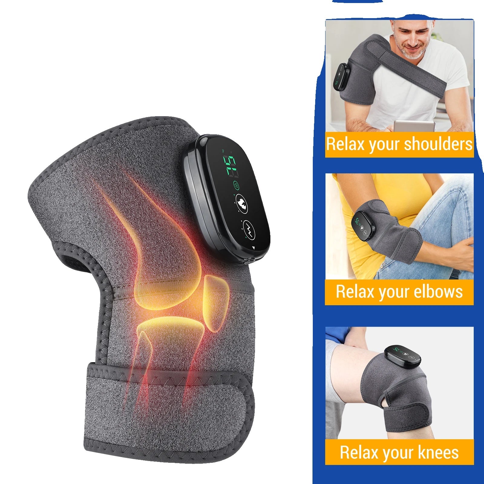 Knæ Massage Vibrationspude, Smertelindring ved Osteoarthritis, Ledfysioterapi