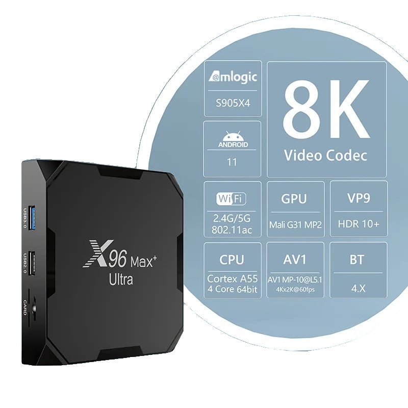 Android TV Box, Ultra HD 8K, Amlogic S905X4