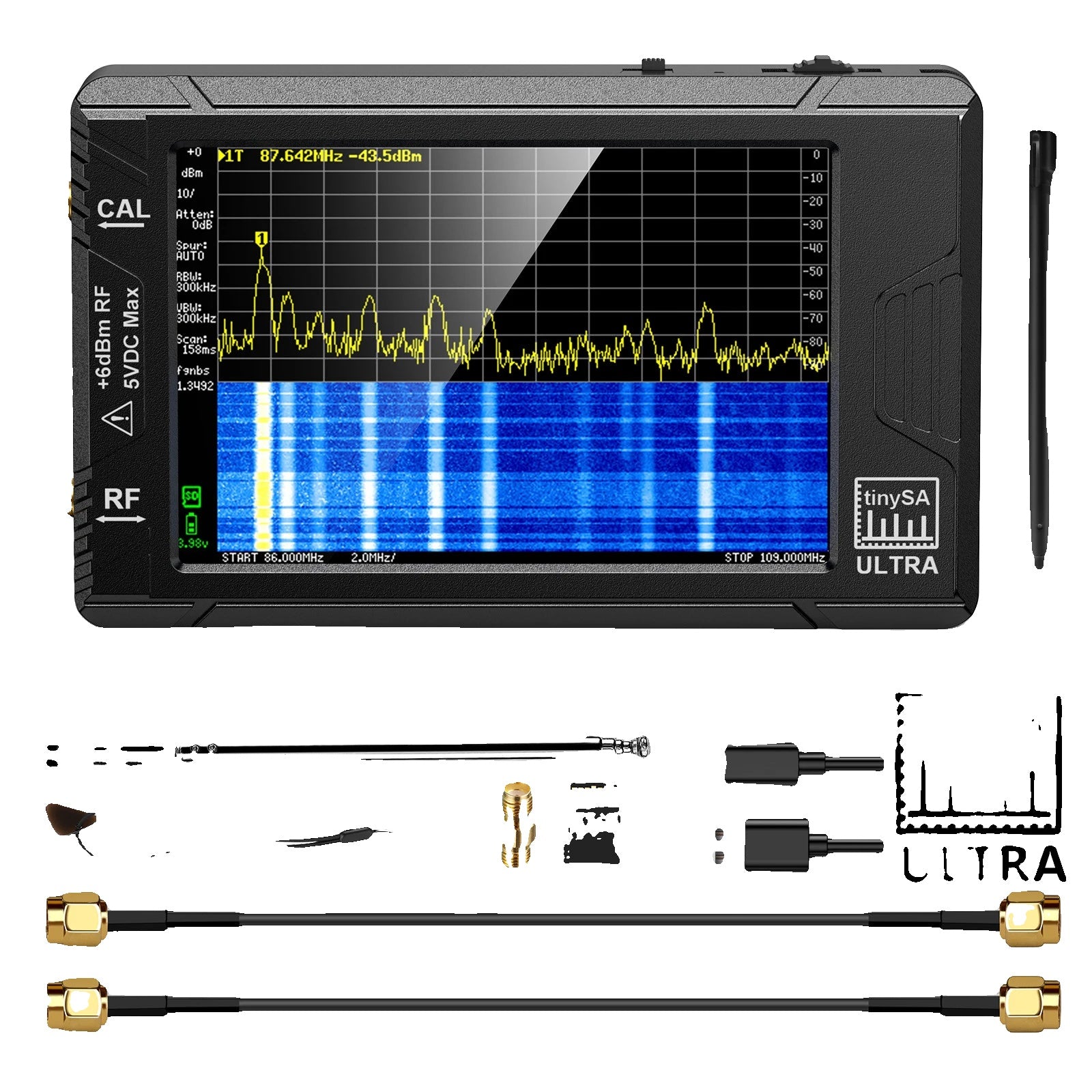 Handheld-Spektrumanalysator, tragbar, Abdeckung von 100 kHz bis 53 GHz, 32GB-Karte inklusive.