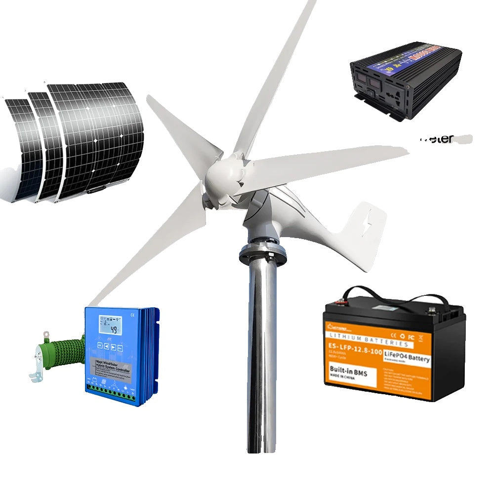 Windturbinegenerator, 3000W Leistung, kostenloser MPPT-Regler