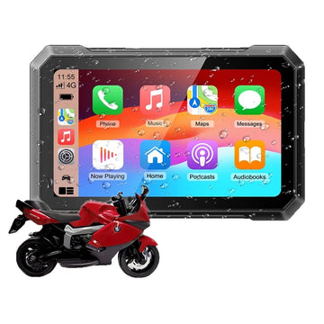 Navigator GPS pentru motociclete, Wireless Apple Carplay, Ecran rezistent la apă IPX7